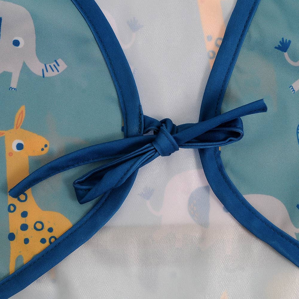 Coverall Feeding Bib Giraffe and Elephant