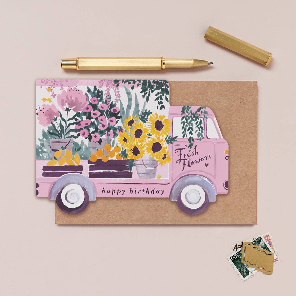 Flower Truck Birthday Card - Sister Paper