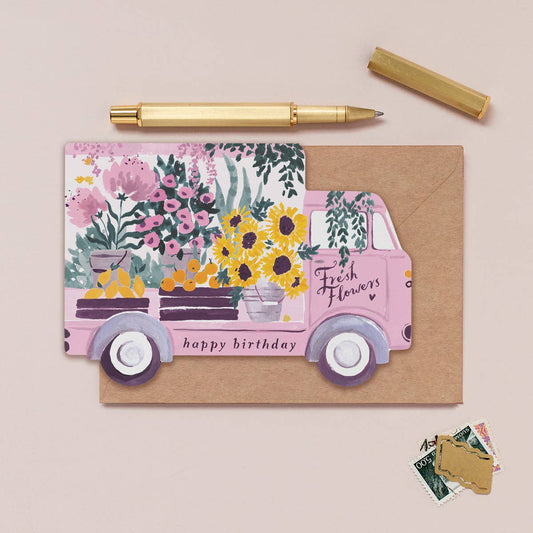 Flower Truck Birthday Card - Sister Paper