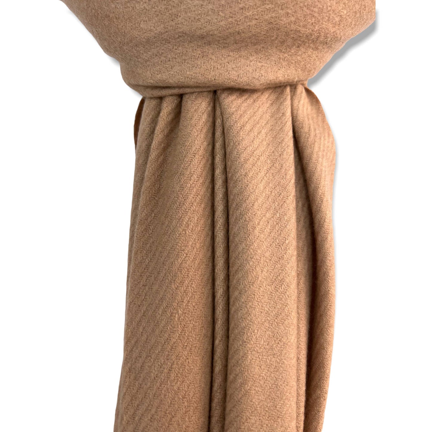 Plain cashmere mix ribbed winter scarf with tassel: Navy