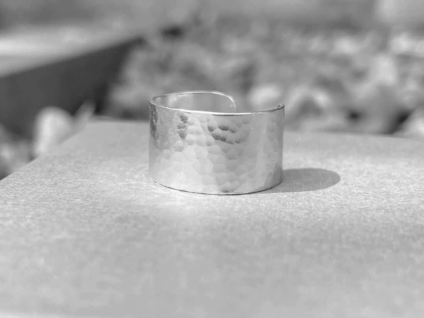 Large sterling silver adjustable ring, large silver ring: Small