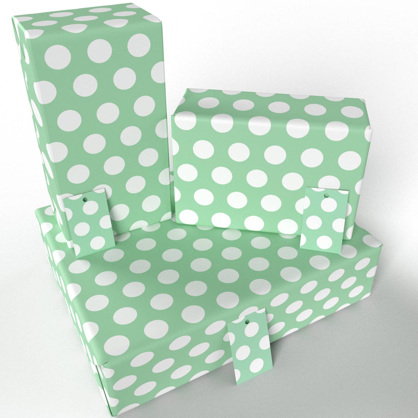Polka Dot Green Wrapping Paper • ECO Friendly • UK Made
