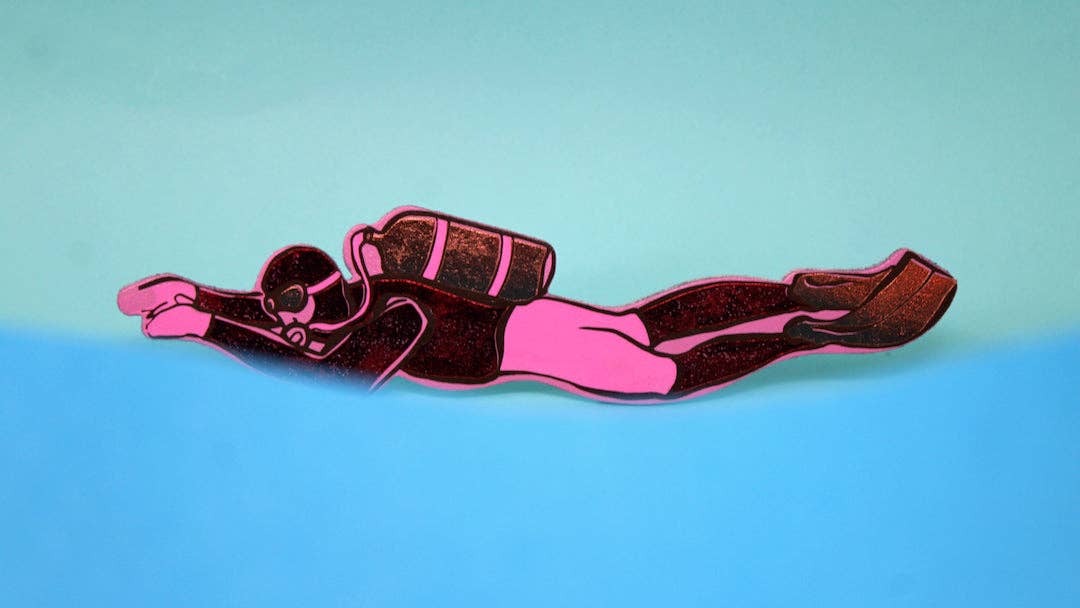 Scuba Diver Bookmark: Turquoise
