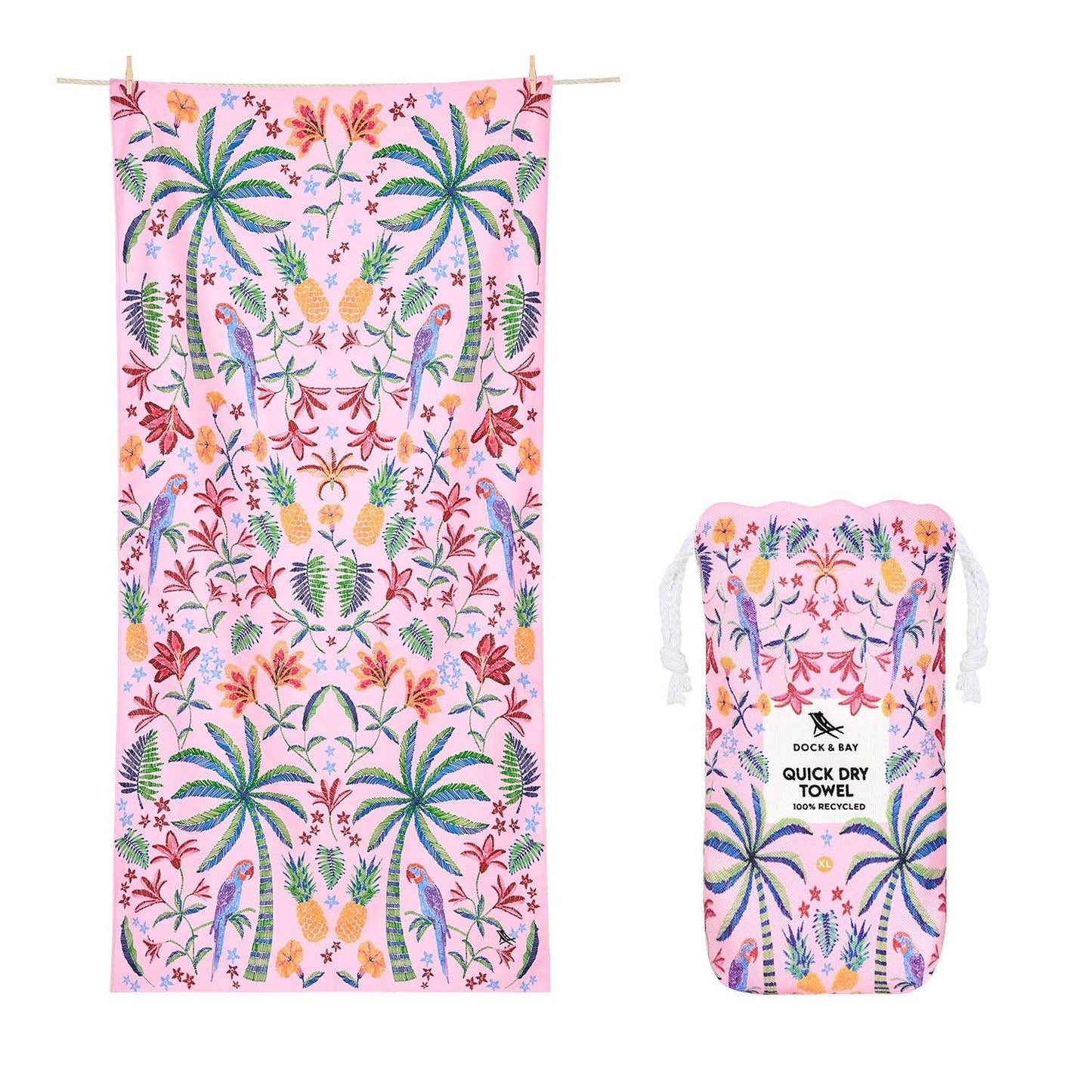 Dock & Bay Quick Dry Towel - Pink Paradise: Extra Large (200x90cm)