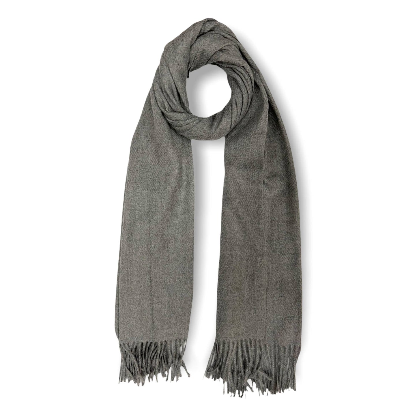 Plain cashmere mix ribbed winter scarf with tassel: Navy