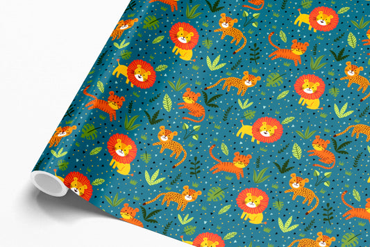 Boys and Girls Lions, Jungle Gift Wrap, For Kids