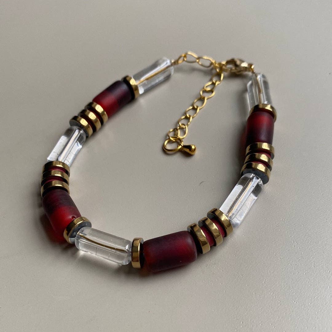 Gist Indian glass bracelet - Red
