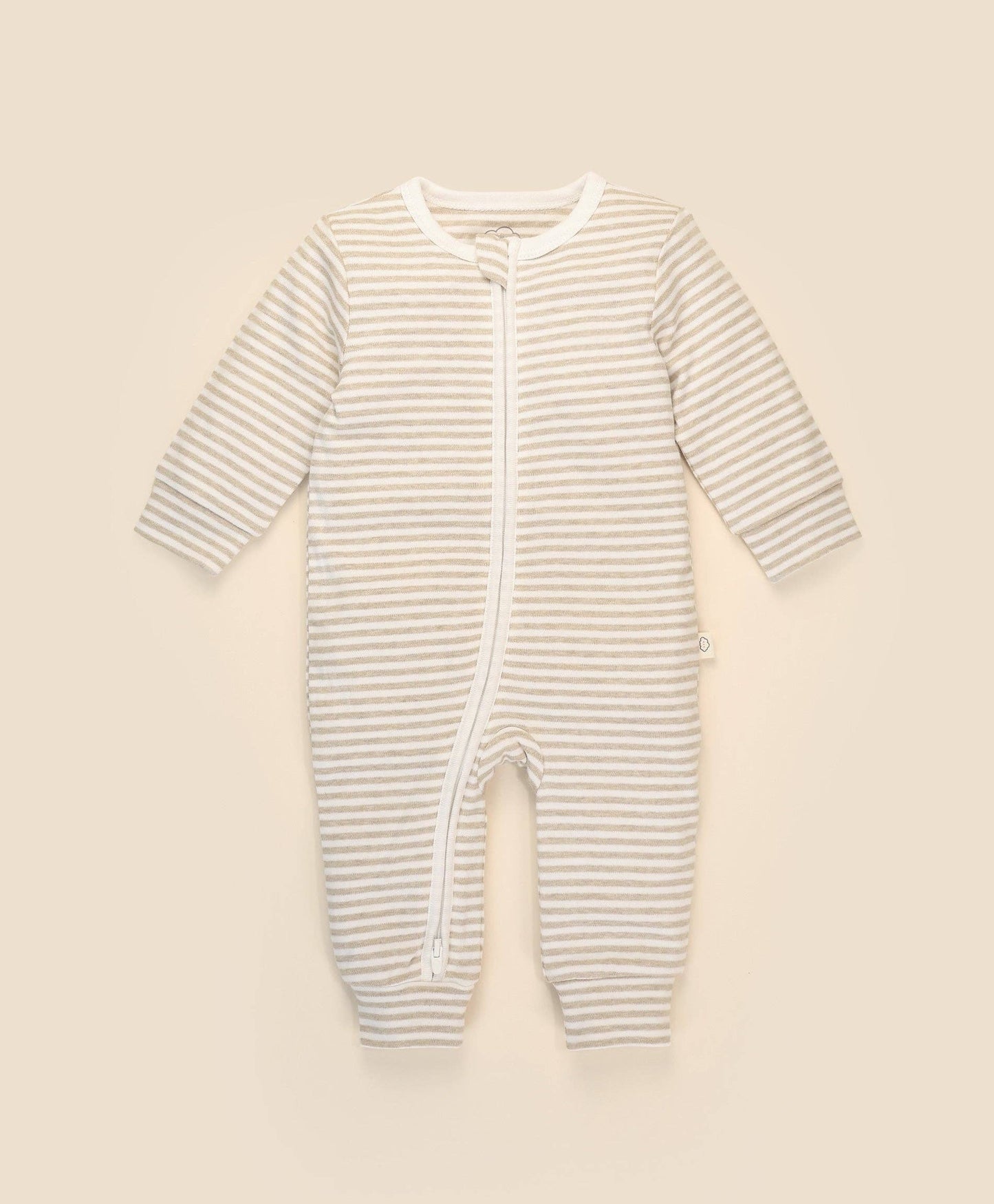 Lūmmi Organic Cotton Zip Growsuit - Oat Stripes