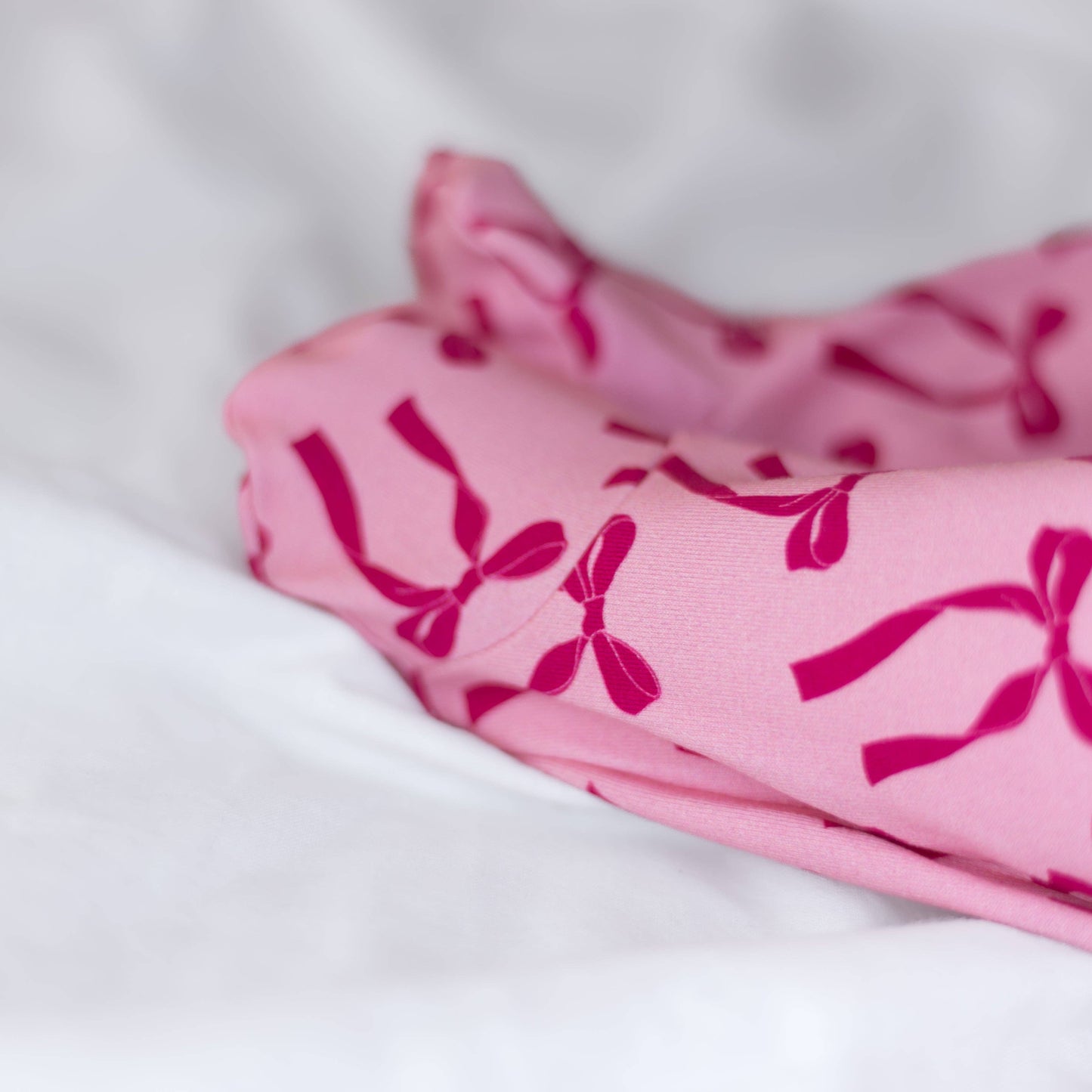 Pink Bow Cotton Sleepsuit: 3-6 M