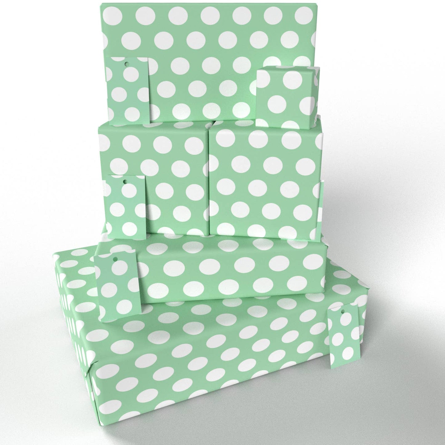 Polka Dot Green Wrapping Paper • ECO Friendly • UK Made