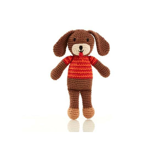 Crochet Baby Toy Dog Boy rattle