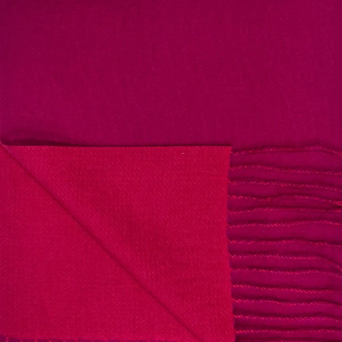 Reversible two tone coloured plain cashmere blend scarf: Pink