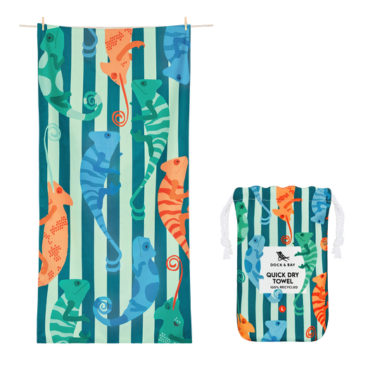 Dock & Bay Quick Dry Towels - Kids - Karma Chameleon: Large (63x35")
