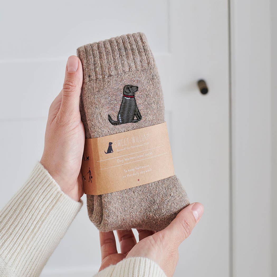 Dog Walking Socks - Chocolate Labrador