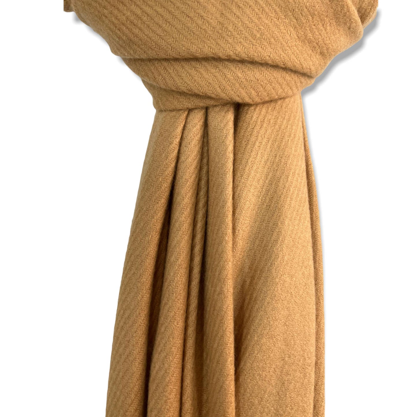 Plain cashmere mix ribbed winter scarf with tassel: Navy