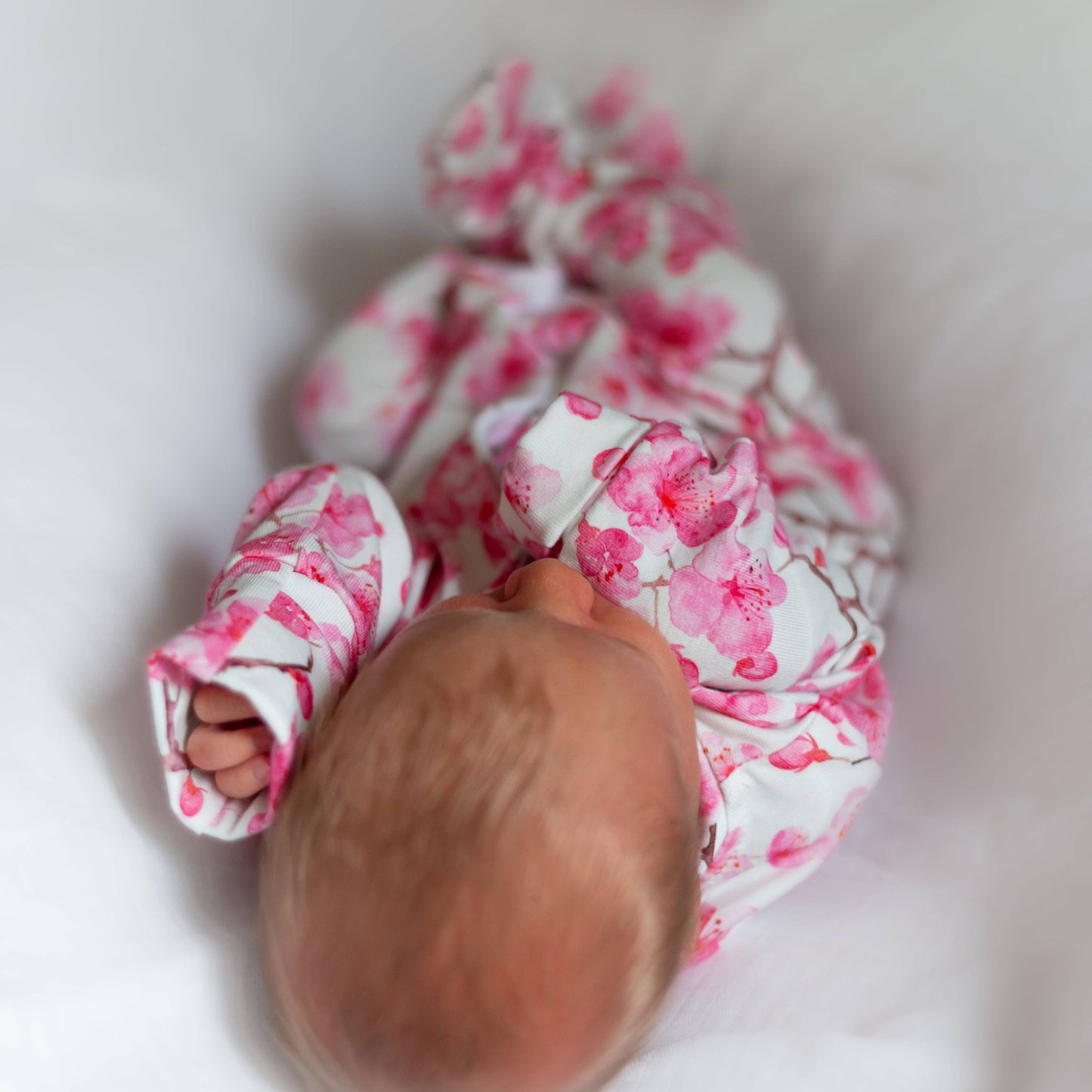 Unisex Baby Cotton Sleepsuit (Onesie) – Cherry Blossom Print: 3-6 M