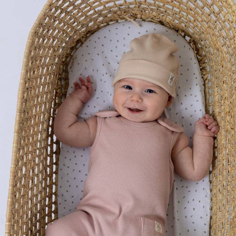 Sleeveless Romper: Oat / 12-18m