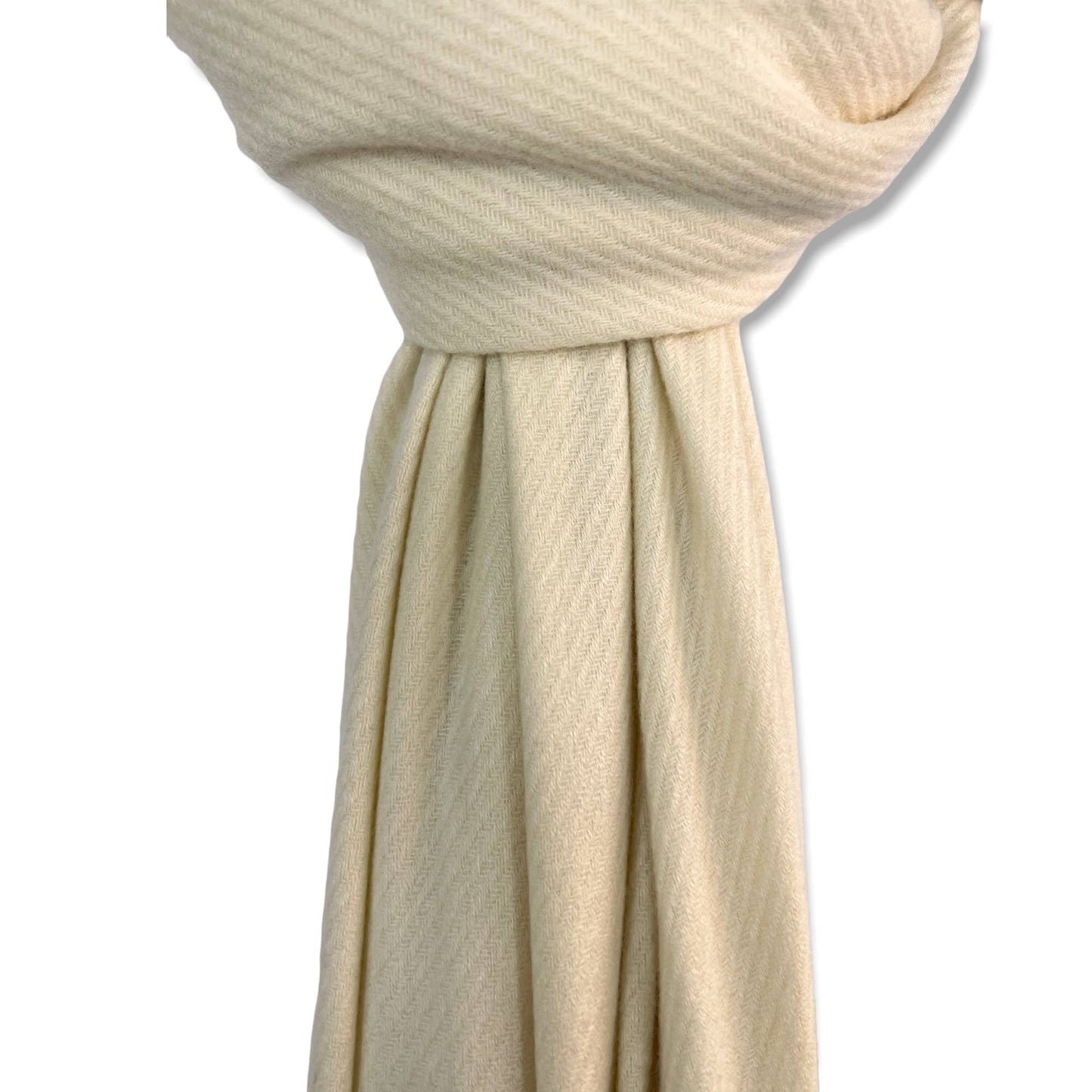 Plain cashmere mix ribbed winter scarf with tassel: Navy