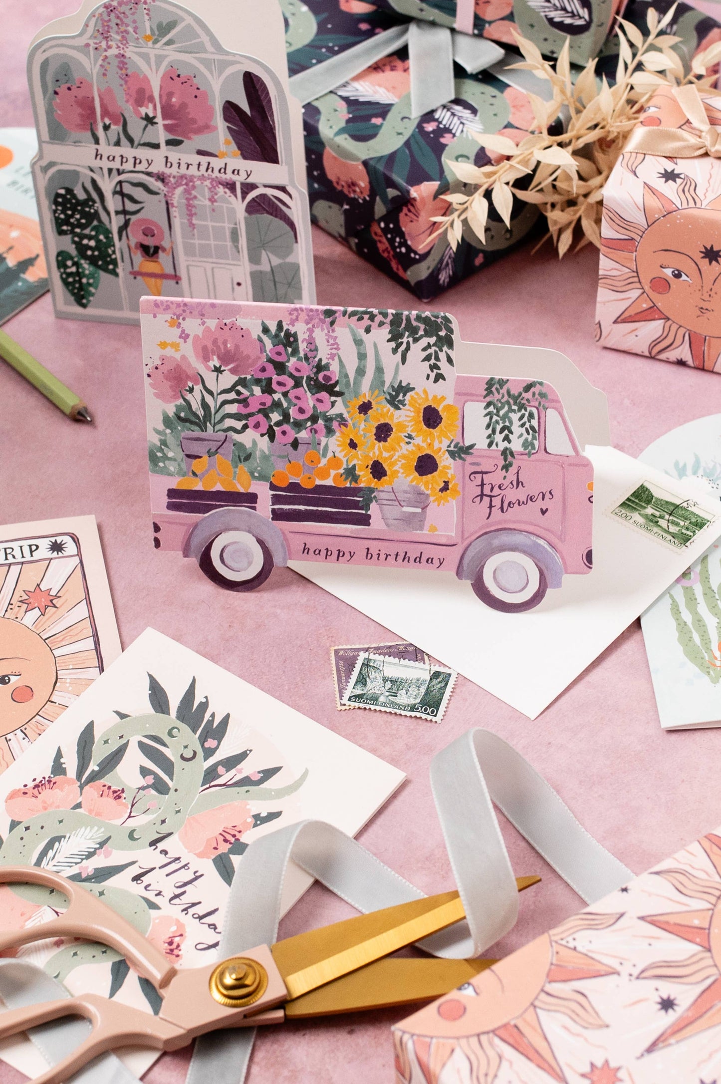 Flower Truck Birthday Card - Sister Paper