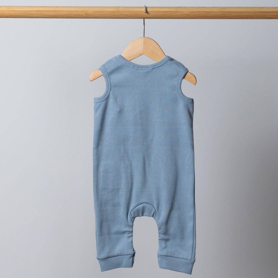 Sleeveless Romper: Oat / 0-3m