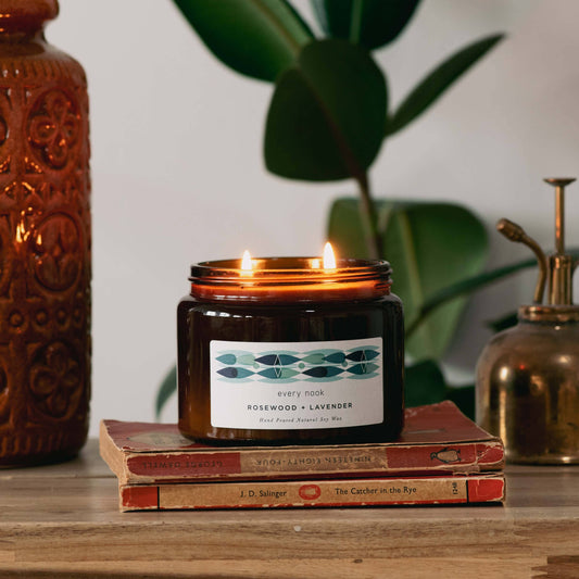 Rosewood + Lavender soy scented candle: Large
