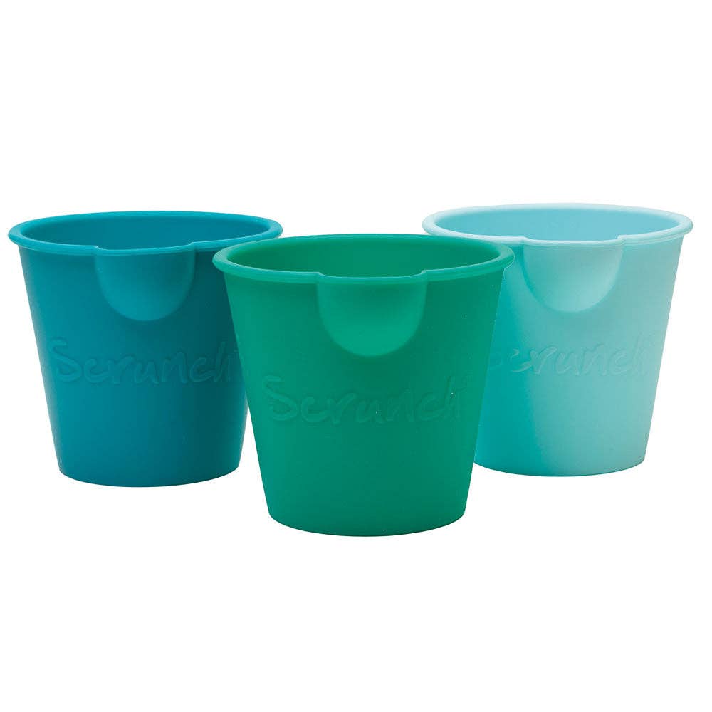 Scrunch Mini Bath Buckets: Blue Lagoon/Teal/Blue Sky