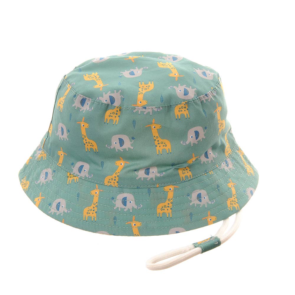 Giraffe and Elephant Sun Hat: Savanna Animals / 0-12 months