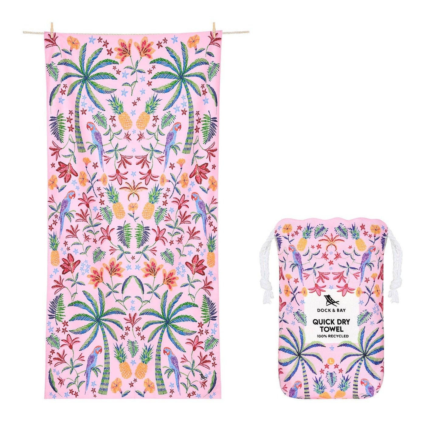 Dock & Bay Quick Dry Towel - Pink Paradise: Extra Large (200x90cm)
