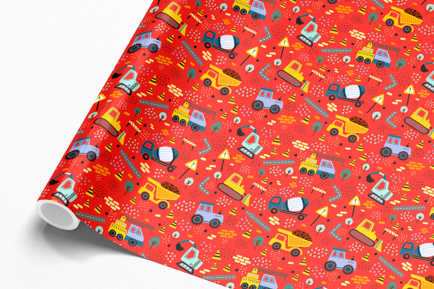 Boys Diggers, Construction, Vehicles, Gift Wrap, For Kids