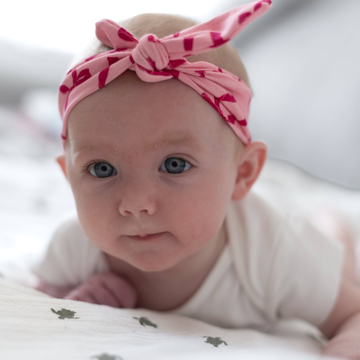Pink Bow Cotton Sleepsuit: 3-6 M