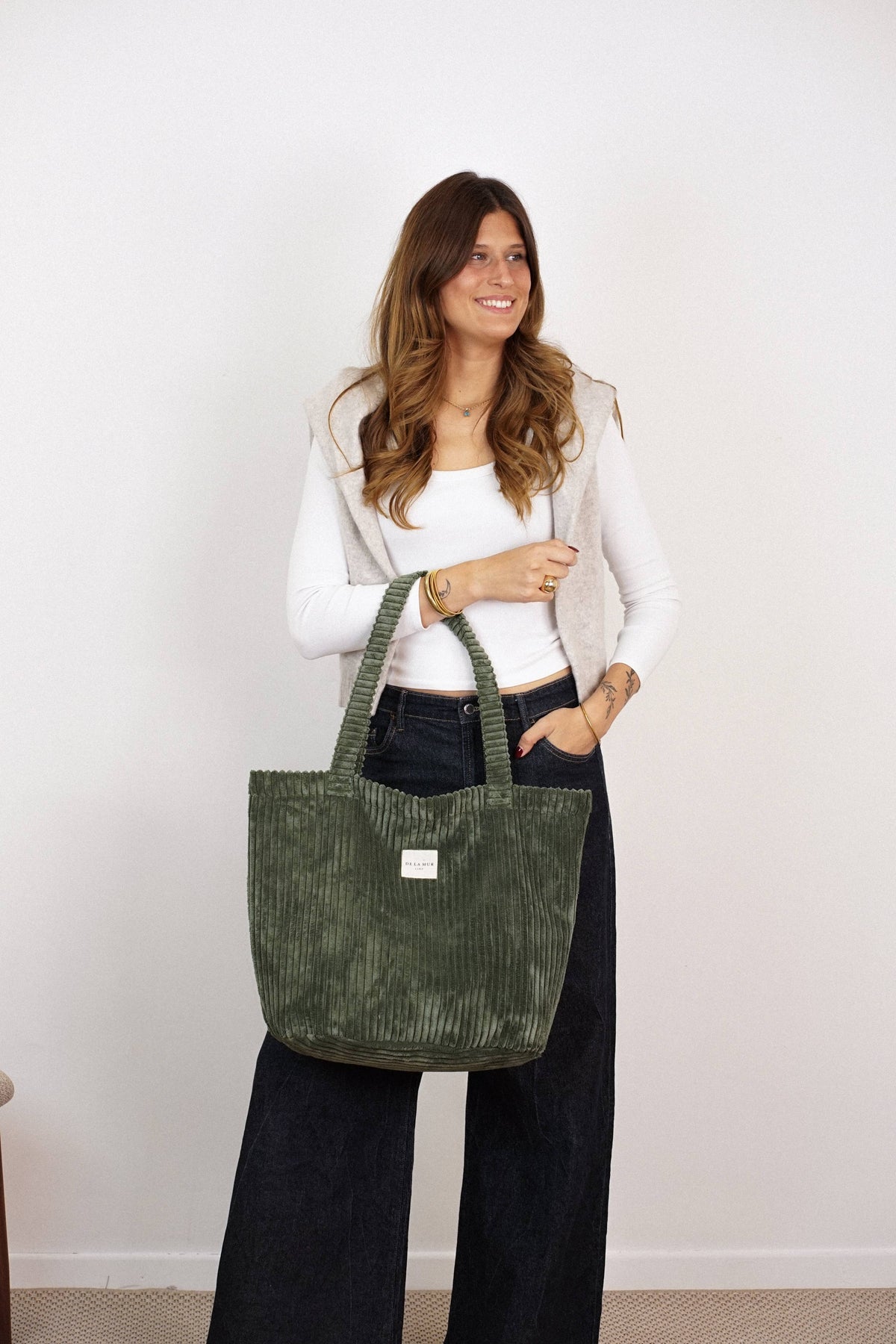 Large Moss Zipper Bag