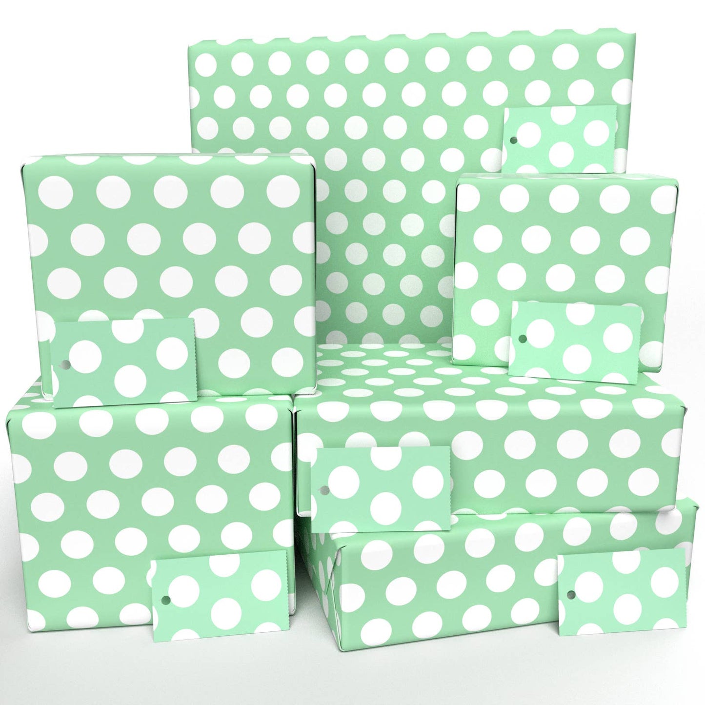 Polka Dot Green Wrapping Paper • ECO Friendly • UK Made