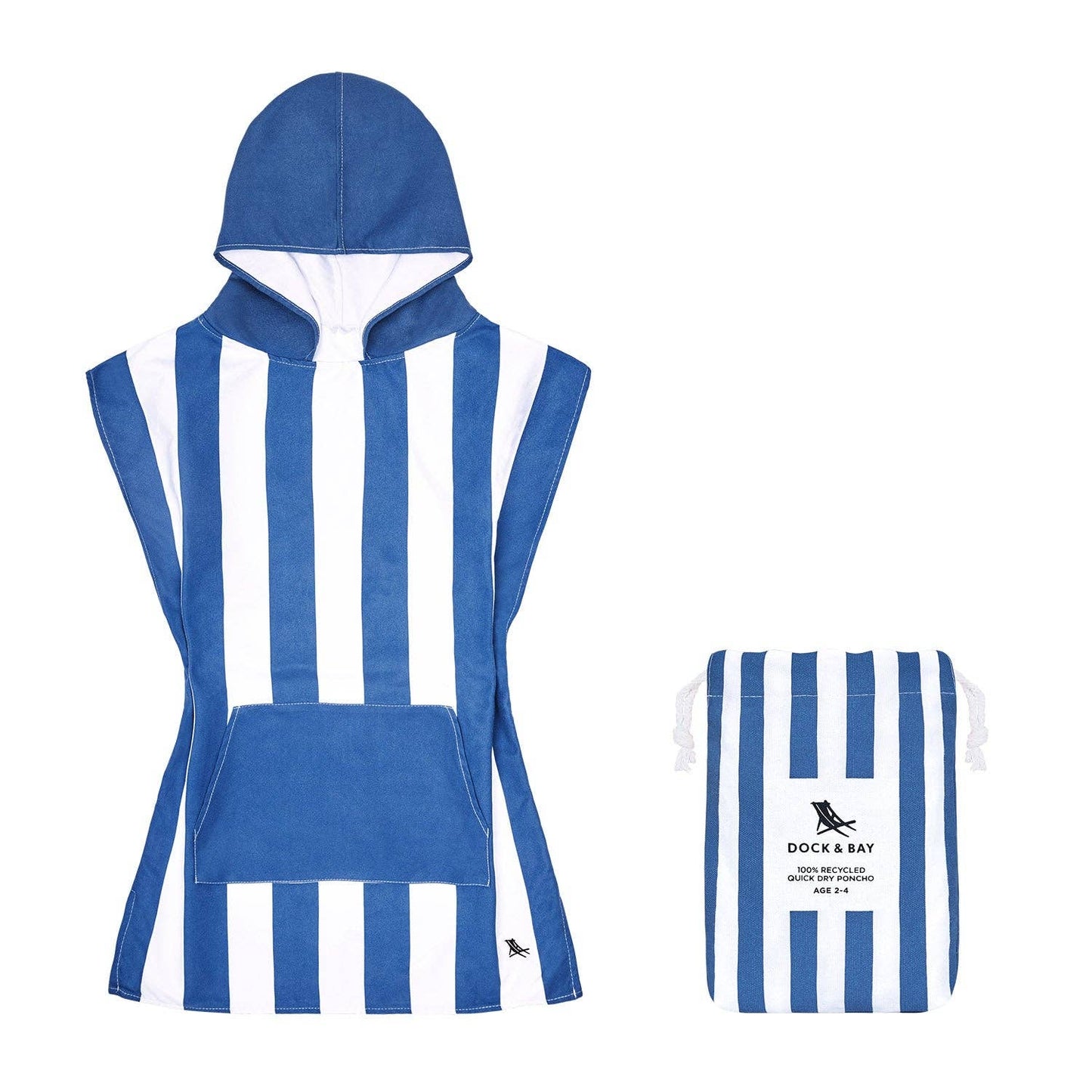 Dock & Bay Kids Poncho - Cabana - Whitsunday Blue: Age 7 to 10