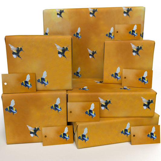 Oil Bumble Bee Wrapping Paper • ECO Friendly • UK Made
