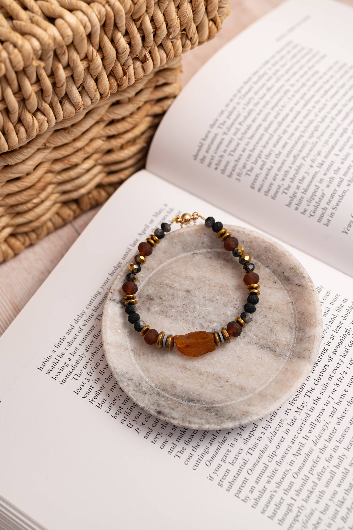 Gist - Raw Amber and crystal bracelet
