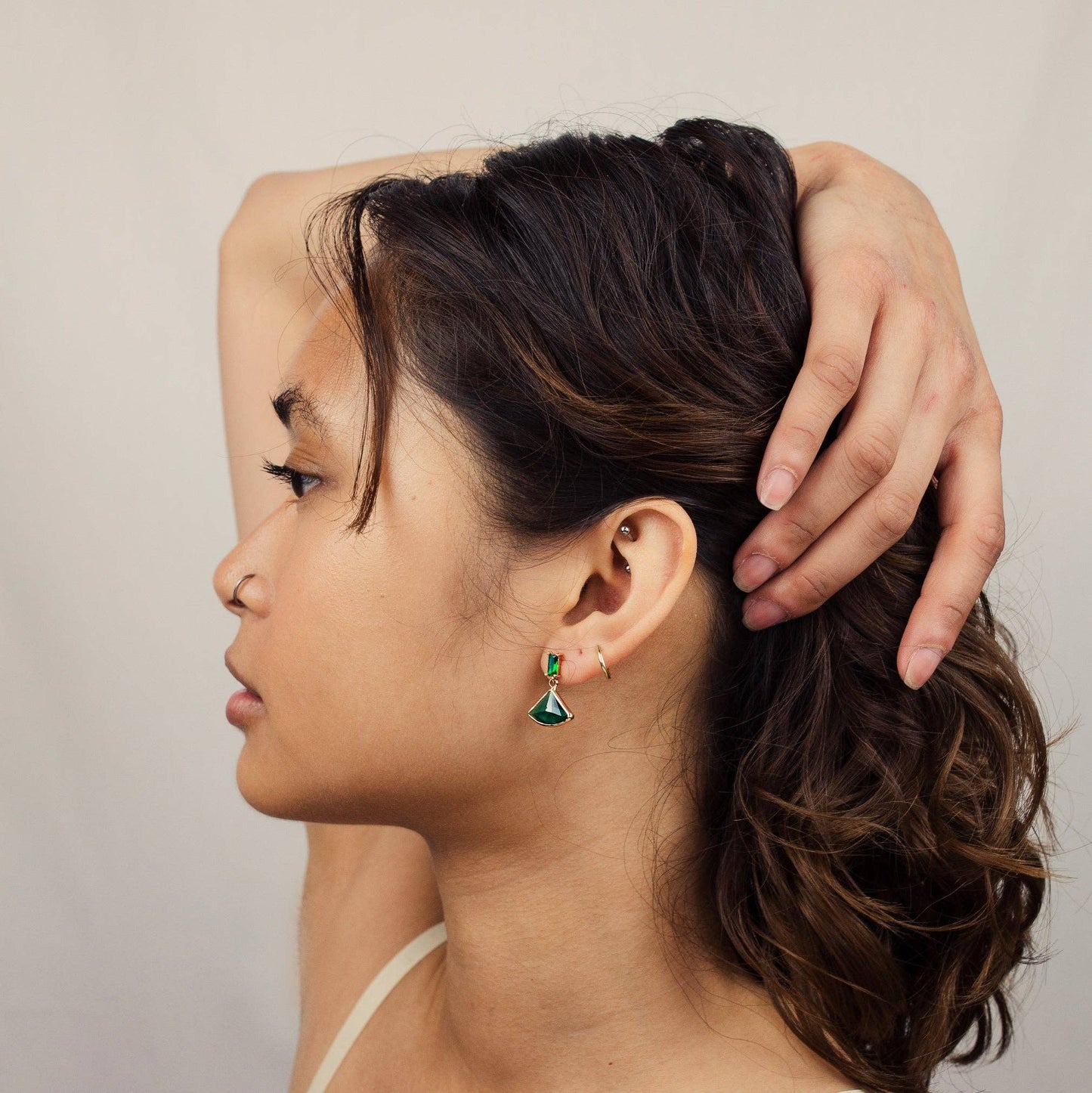 Vintage Jade Baguette Earrings