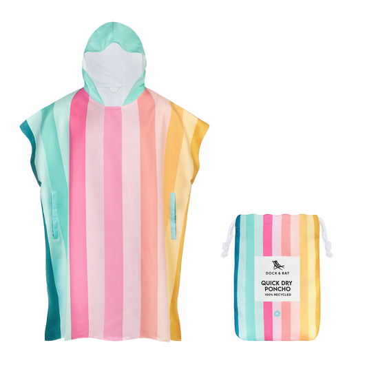 Dock & Bay Poncho Adults - Coastal Candy: Medium (99x70cm)