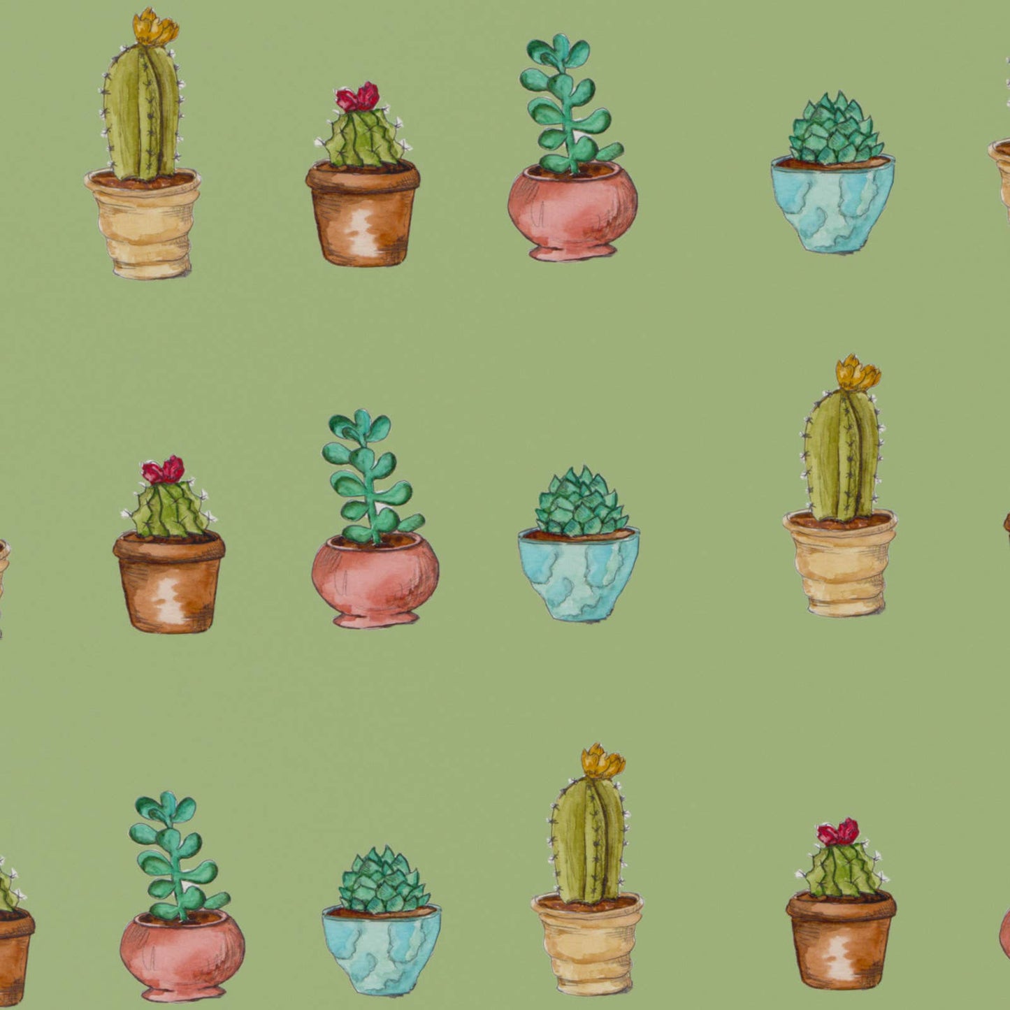 Green Cactus Wrapping Paper • ECO Friendly • UK Made