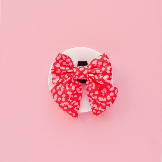 Cocopup Pink & Red Leopard Sailor Bow Tie