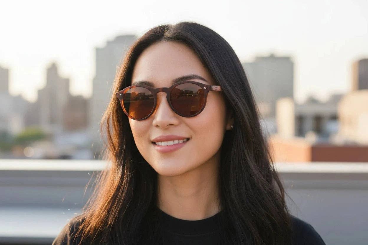 Côte d'Azur - Stylish Rosewood Sunglasses