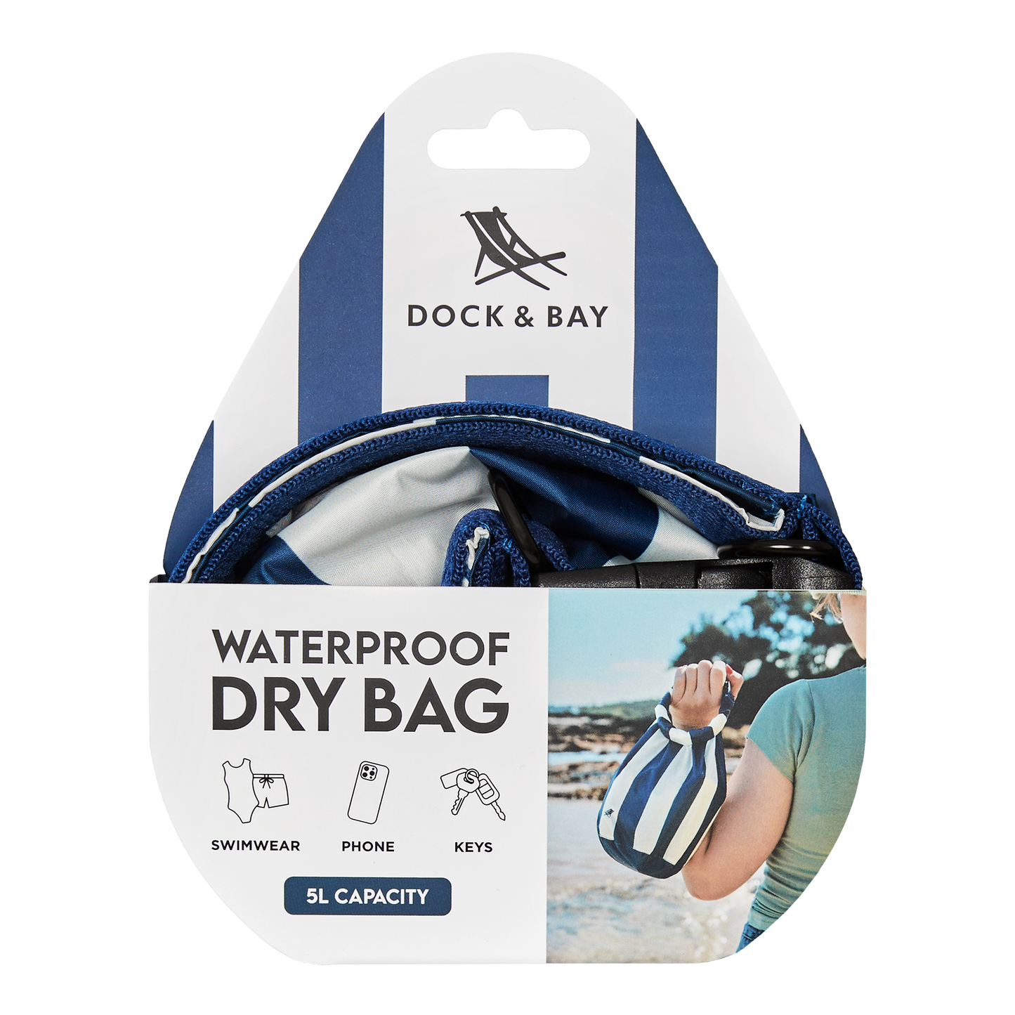 Small Waterproof Dry Bag, 5L capacity - Whitsunday Blue