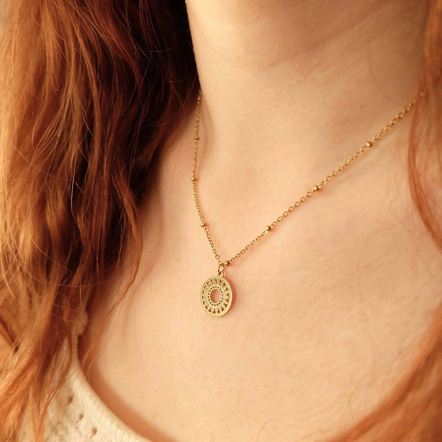 Gold Mandala Necklace - Augusta Jewellery