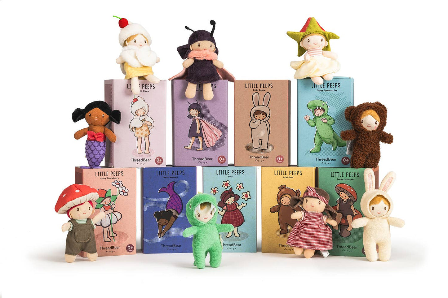 ThreadBear Little Peeps Danny Dinosaur - Matchbox doll 12cm