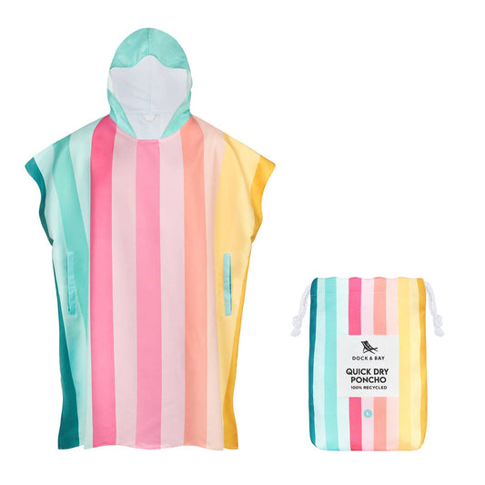 Dock & Bay Poncho Adults - Coastal Candy: Large (105x85cm)