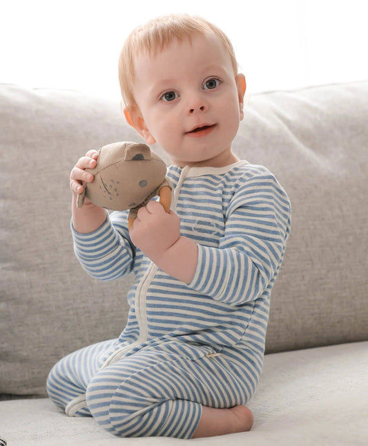 Lūmmi Organic Cotton ZipGrowsuit - Blue Stripes