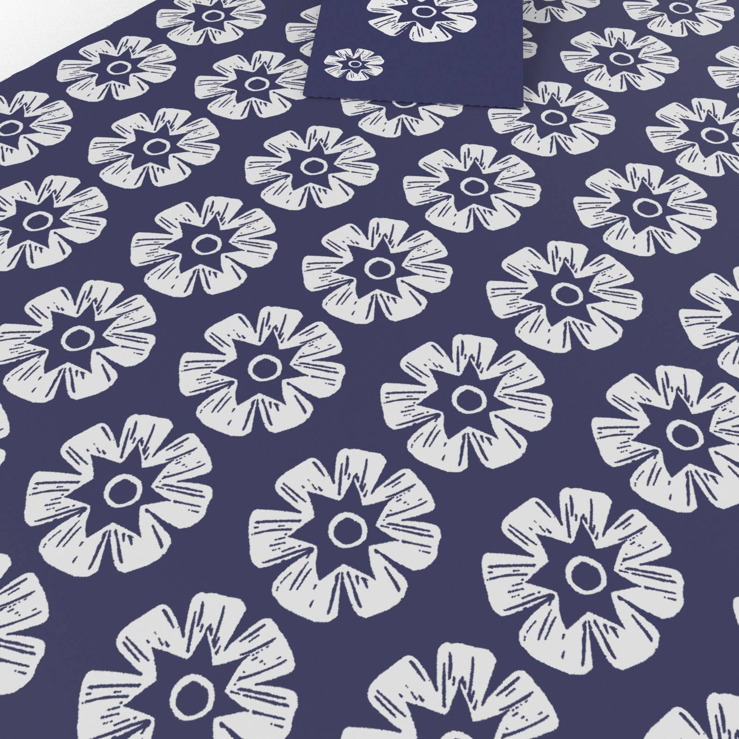 Woodblock Flowers Wrapping Paper • ECO Friendly • UK Made