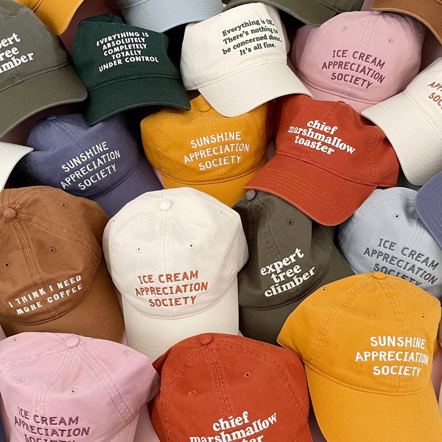 Ice Cream Appreciation Society - Cotton Baseball Cap - Dusty Rose