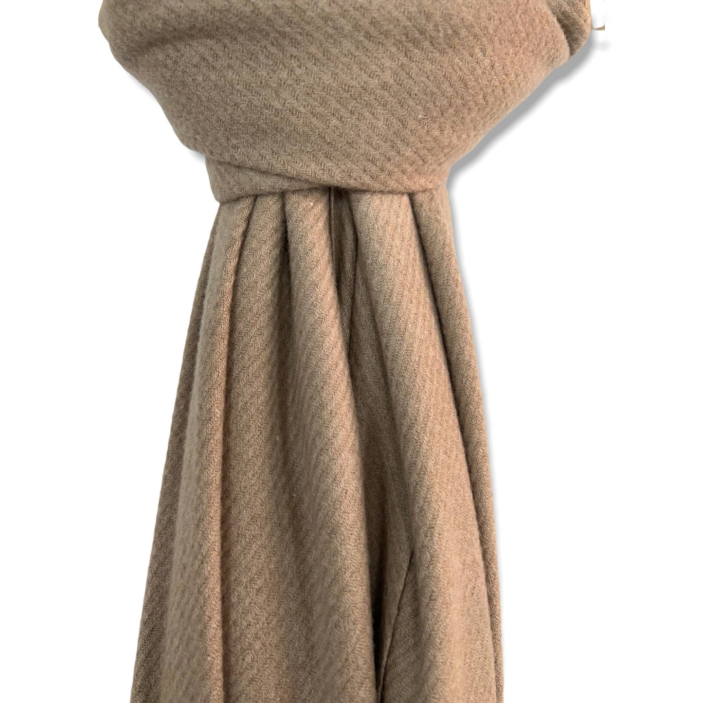 Plain cashmere mix ribbed winter scarf with tassel: Navy