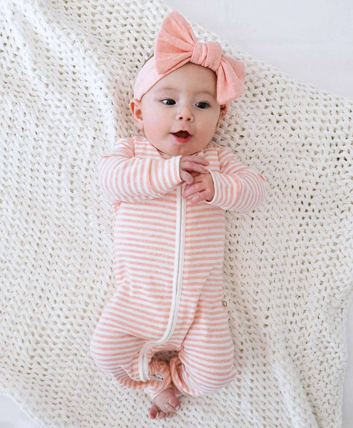 Lūmmi Organic Cotton Growsuit - Pink Stripes