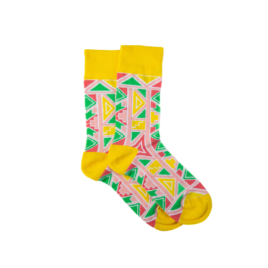 Ndebele Pink Socks: S/M